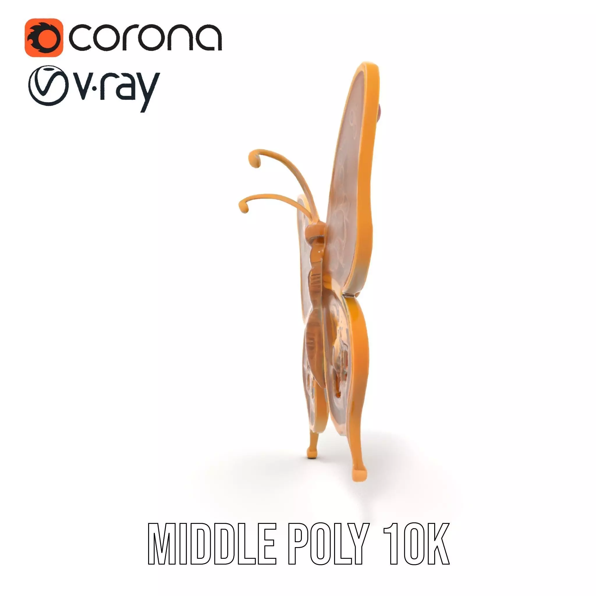 Golden Jewel Butterfly model pack Low-poly 3D model_13