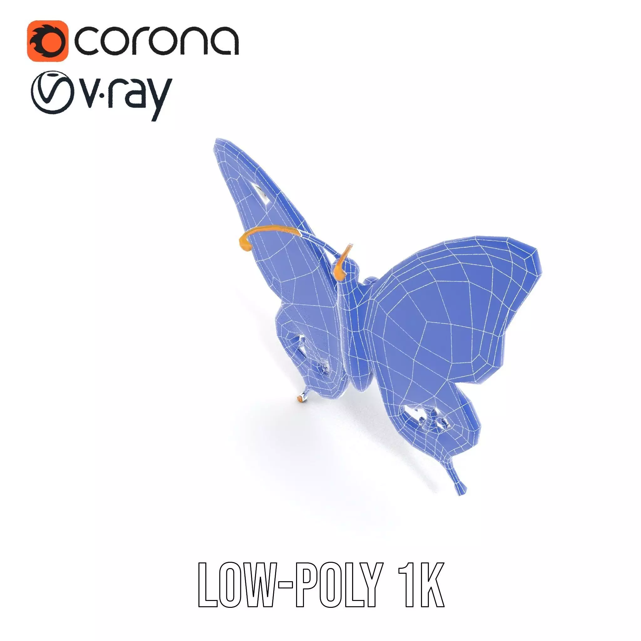 Golden Jewel Butterfly model pack Low-poly 3D model_12
