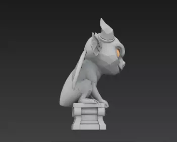 3D Model of Gray Gargoyle Gothic Statue Halloween Horror Decor 3D print model_9