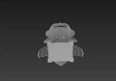 3D Model of Gray Gargoyle Gothic Statue Halloween Horror Decor 3D print model_27