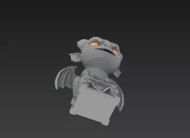 3D Model of Gray Gargoyle Gothic Statue Halloween Horror Decor 3D print model_29