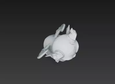 3D Model of Gray Gargoyle Gothic Statue Halloween Horror Decor 3D print model_24