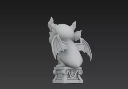 3D Model of Gray Gargoyle Gothic Statue Halloween Horror Decor 3D print model_15