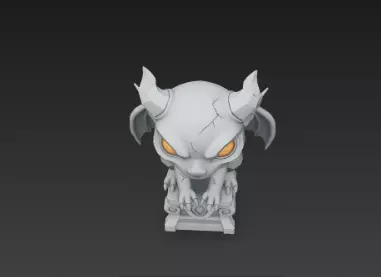 3D Model of Gray Gargoyle Gothic Statue Halloween Horror Decor 3D print model_22