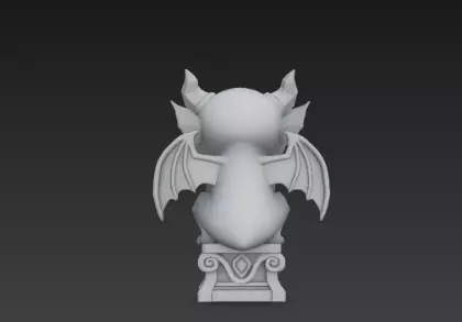 3D Model of Gray Gargoyle Gothic Statue Halloween Horror Decor 3D print model_14