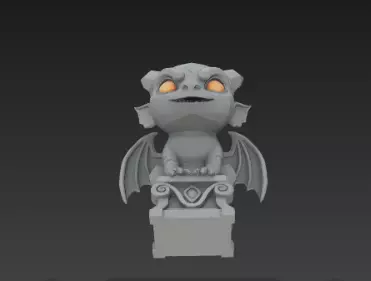 3D Model of Gray Gargoyle Gothic Statue Halloween Horror Decor 3D print model_26