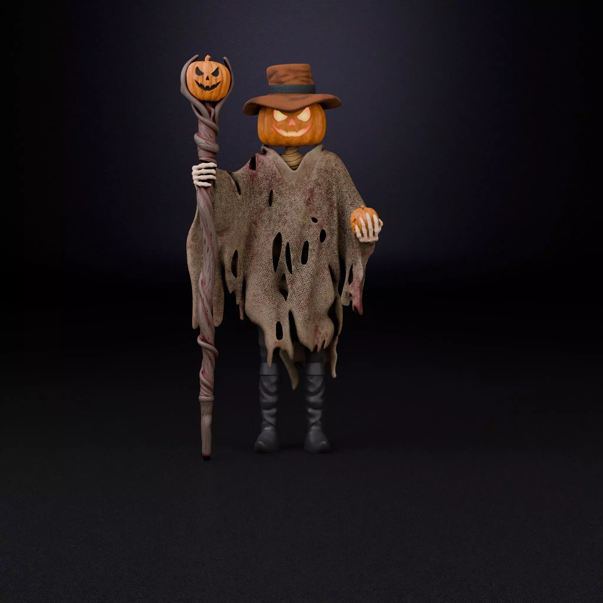 Pumpkin Scarecrow 3D print model_0