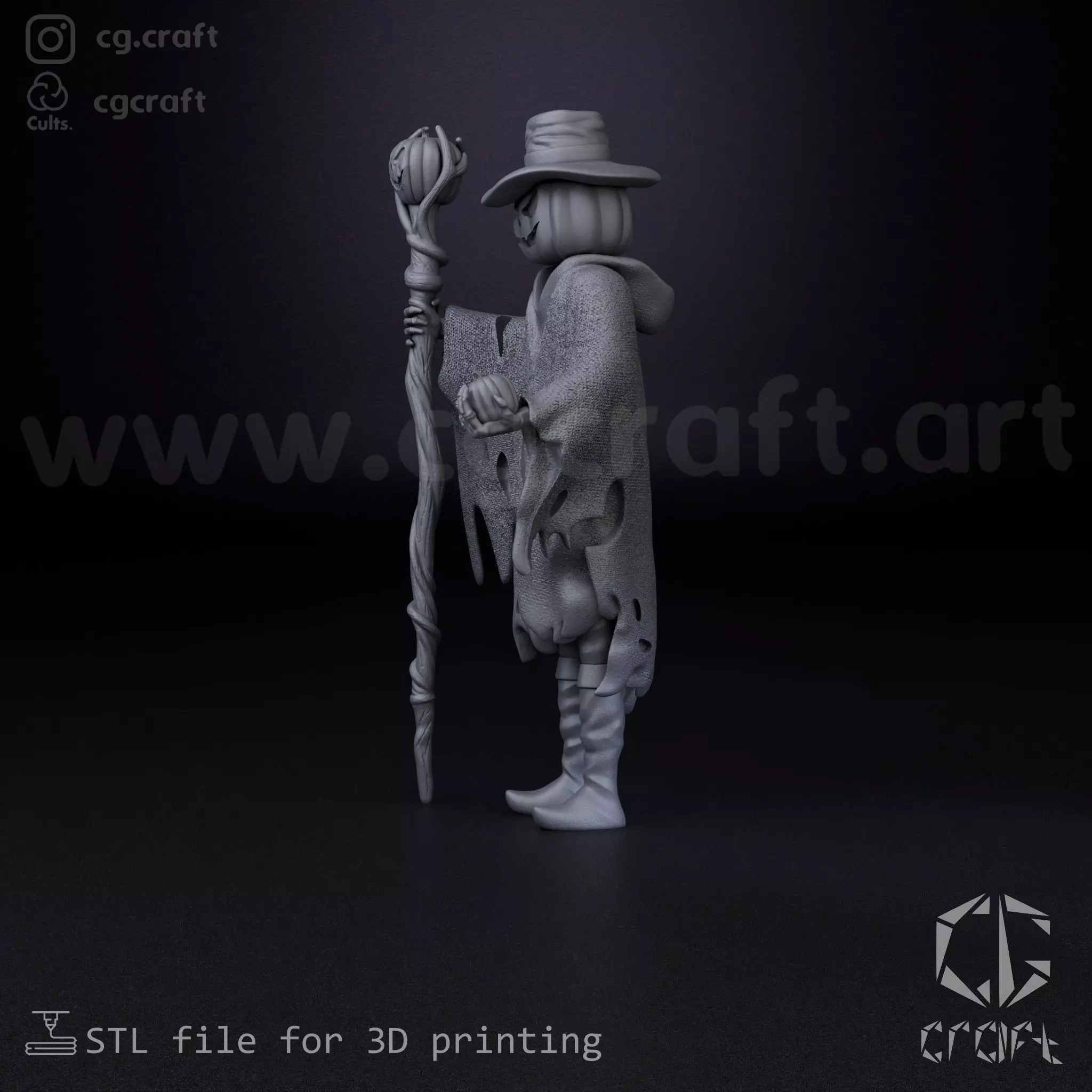 Pumpkin Scarecrow 3D print model_3