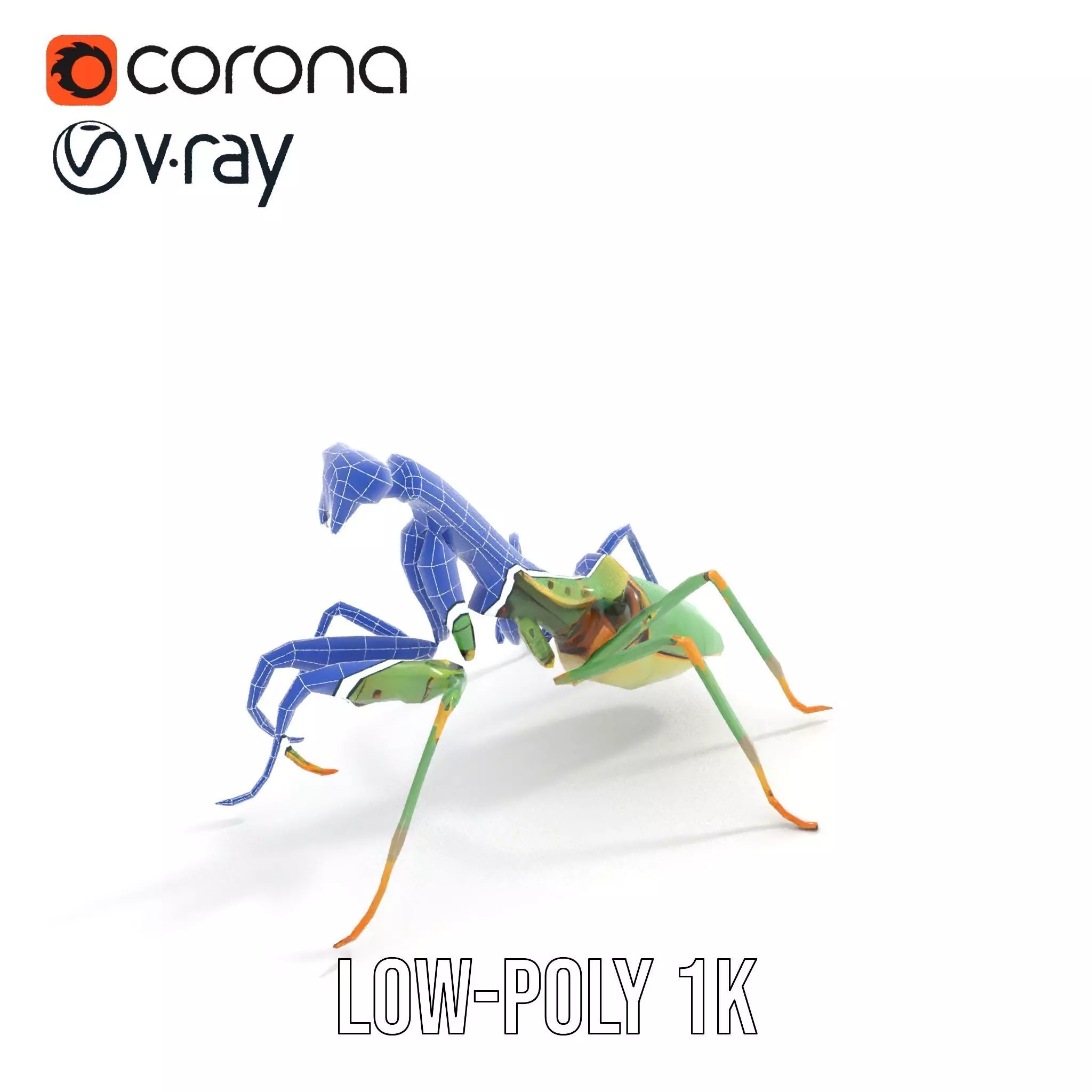 Mechanical Mantis model pack Low-poly 3D model_12