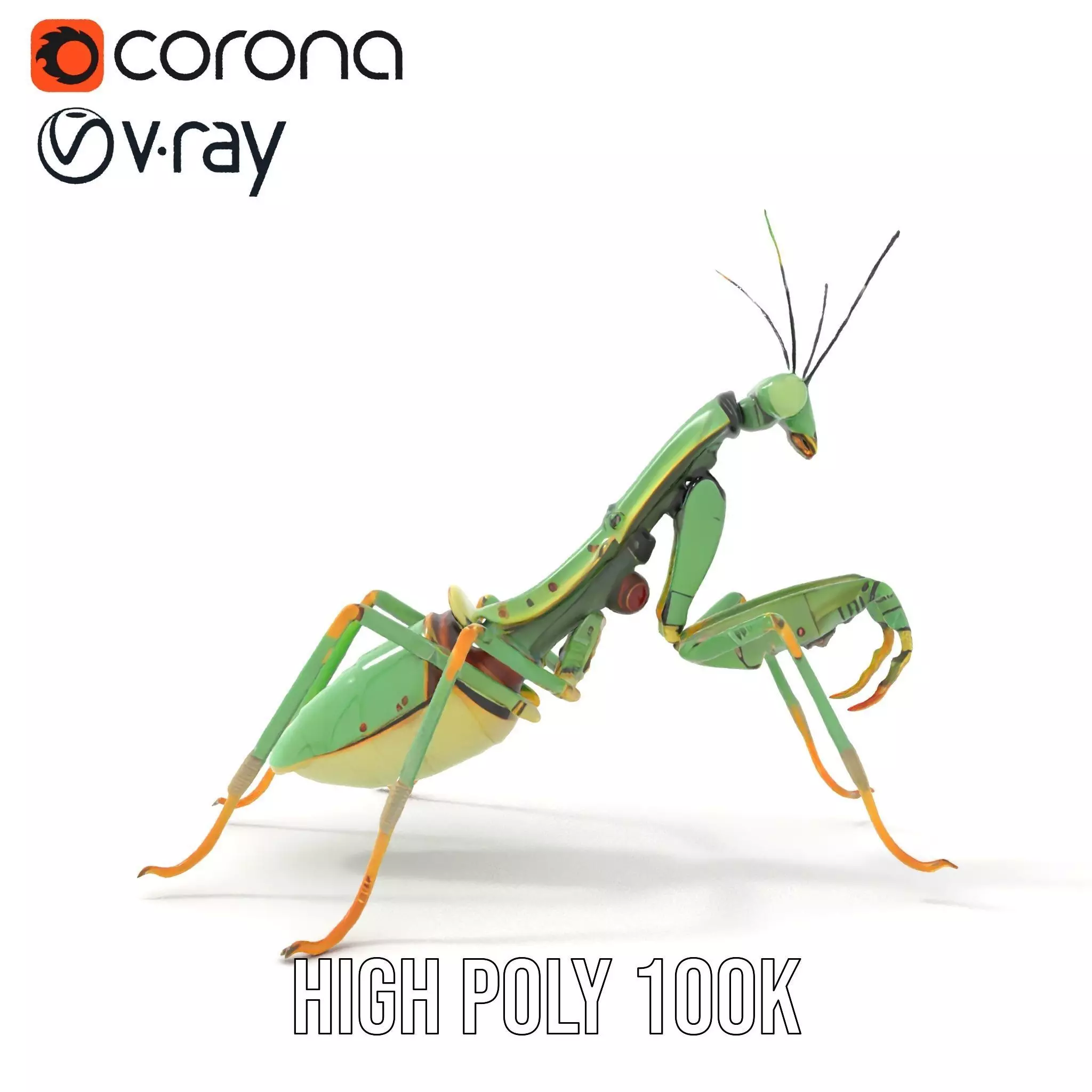 Mechanical Mantis model pack Low-poly 3D model_24