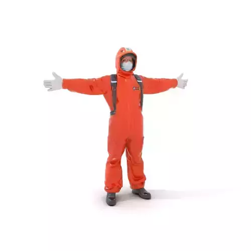 Safety Orange Jumpsuit model pack Low-poly 3D model