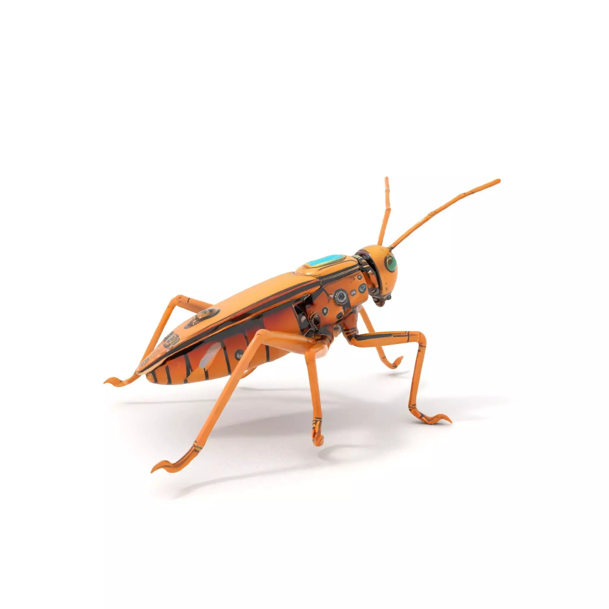 Golden Mechanical Insect model pack Low-poly 3D model_0