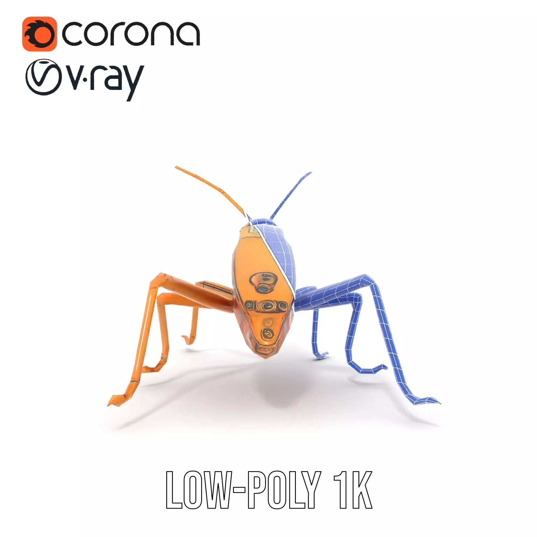 Golden Mechanical Insect model pack Low-poly 3D model_30