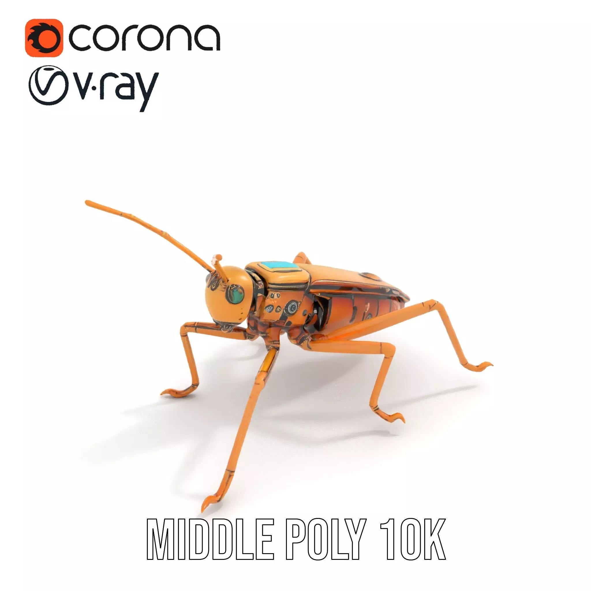 Golden Mechanical Insect model pack Low-poly 3D model_5