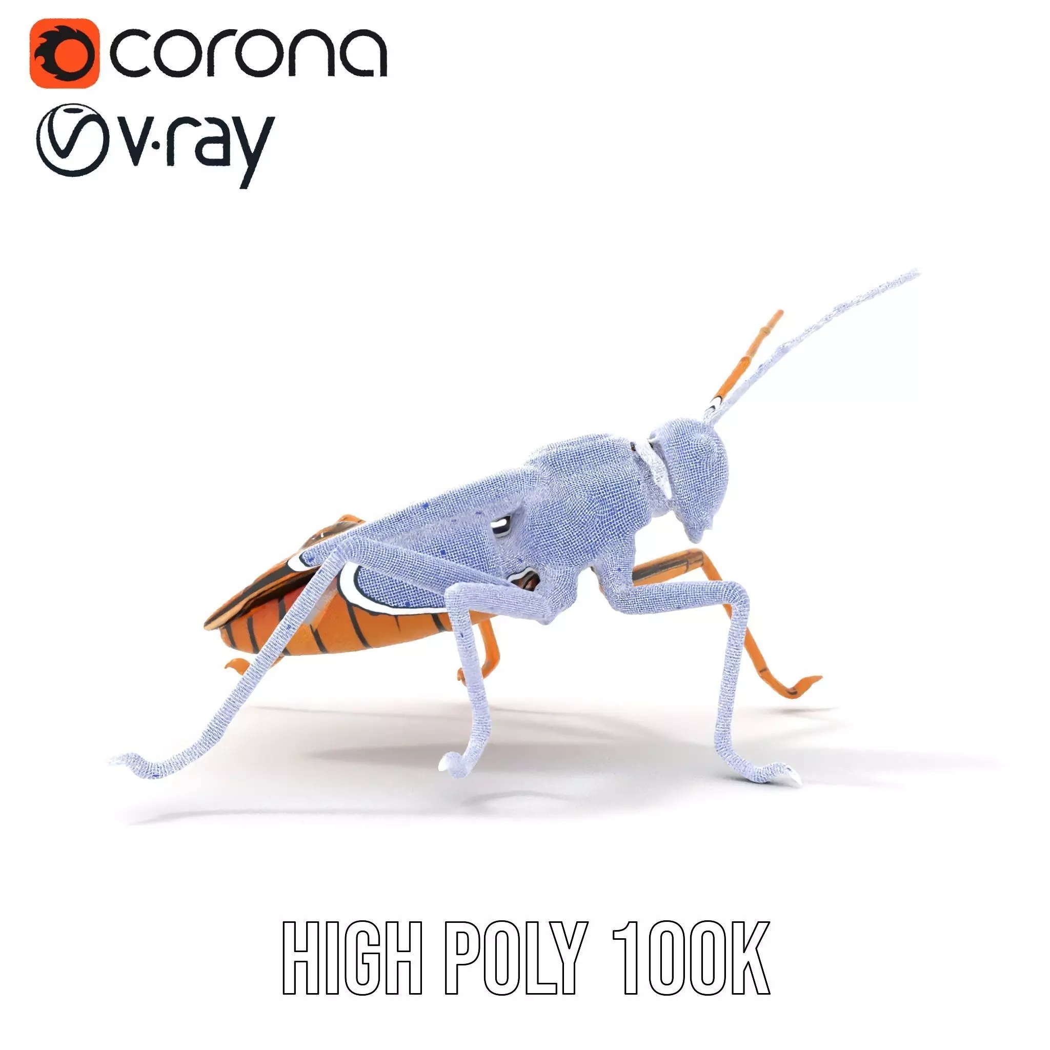 Golden Mechanical Insect model pack Low-poly 3D model_33
