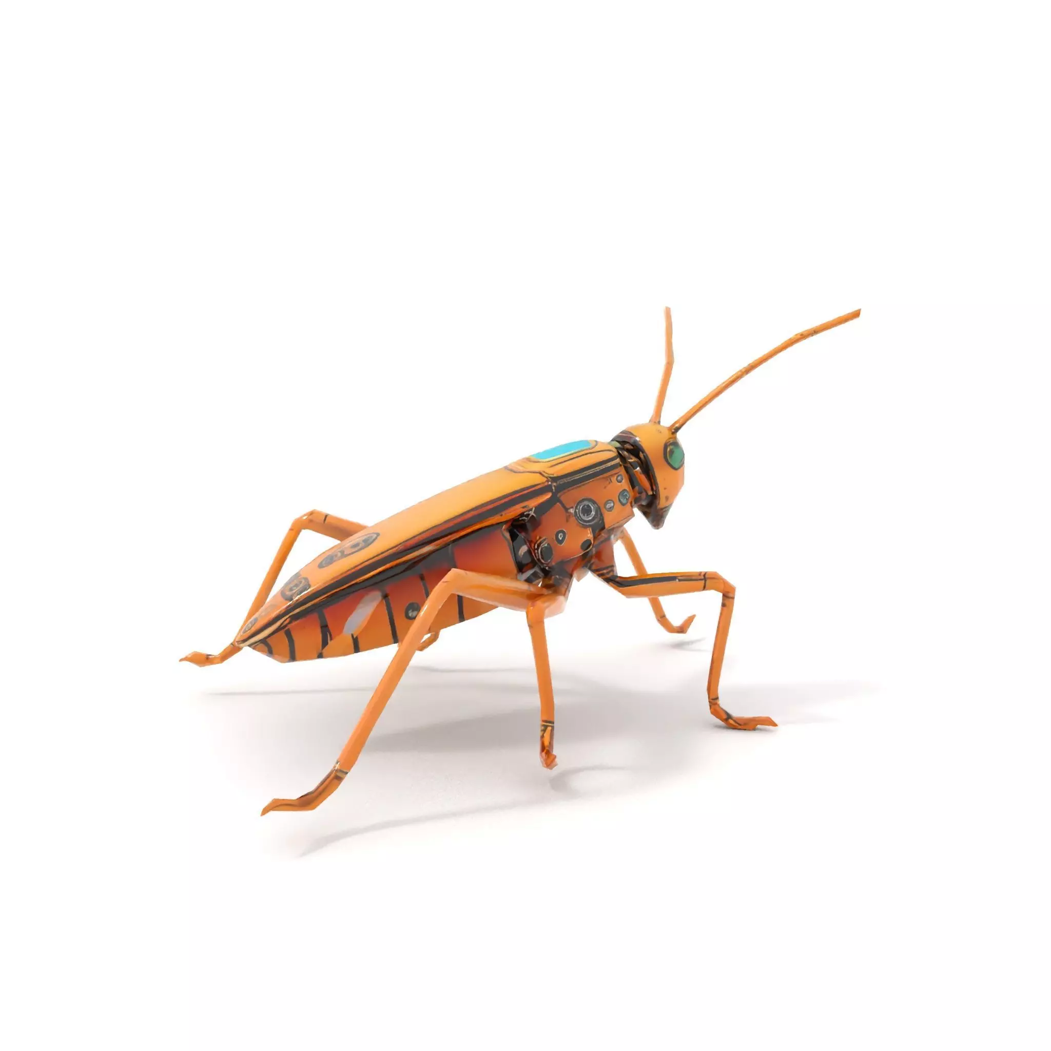 Golden Mechanical Insect model pack Low-poly 3D model_19