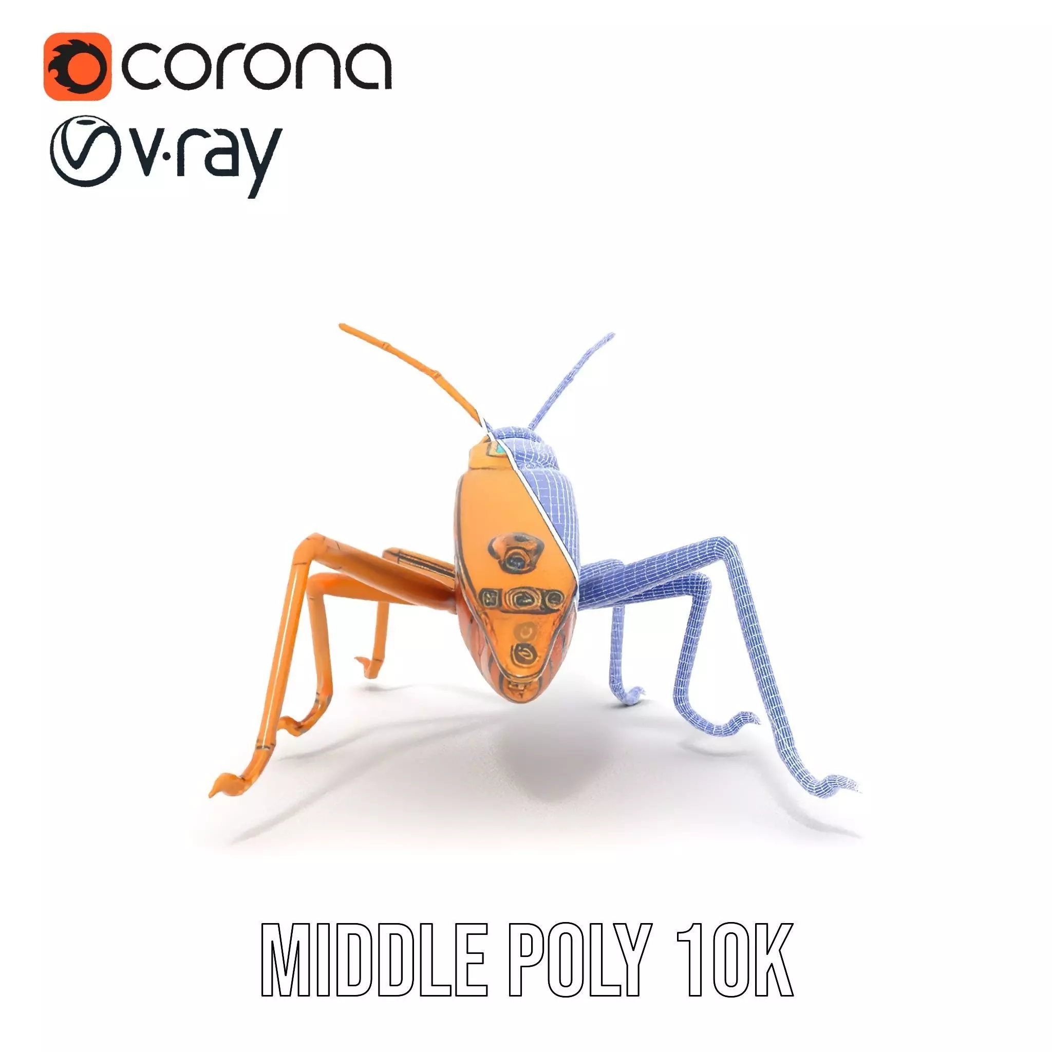 Golden Mechanical Insect model pack Low-poly 3D model_24