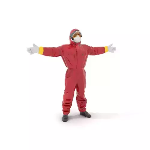 Red Hazmat Suit model pack Low-poly 3D model