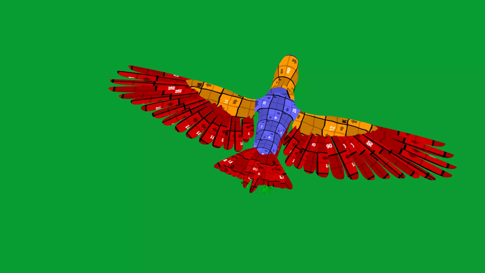 Alexandrine Parakeet Bird Low-poly 3D model_29