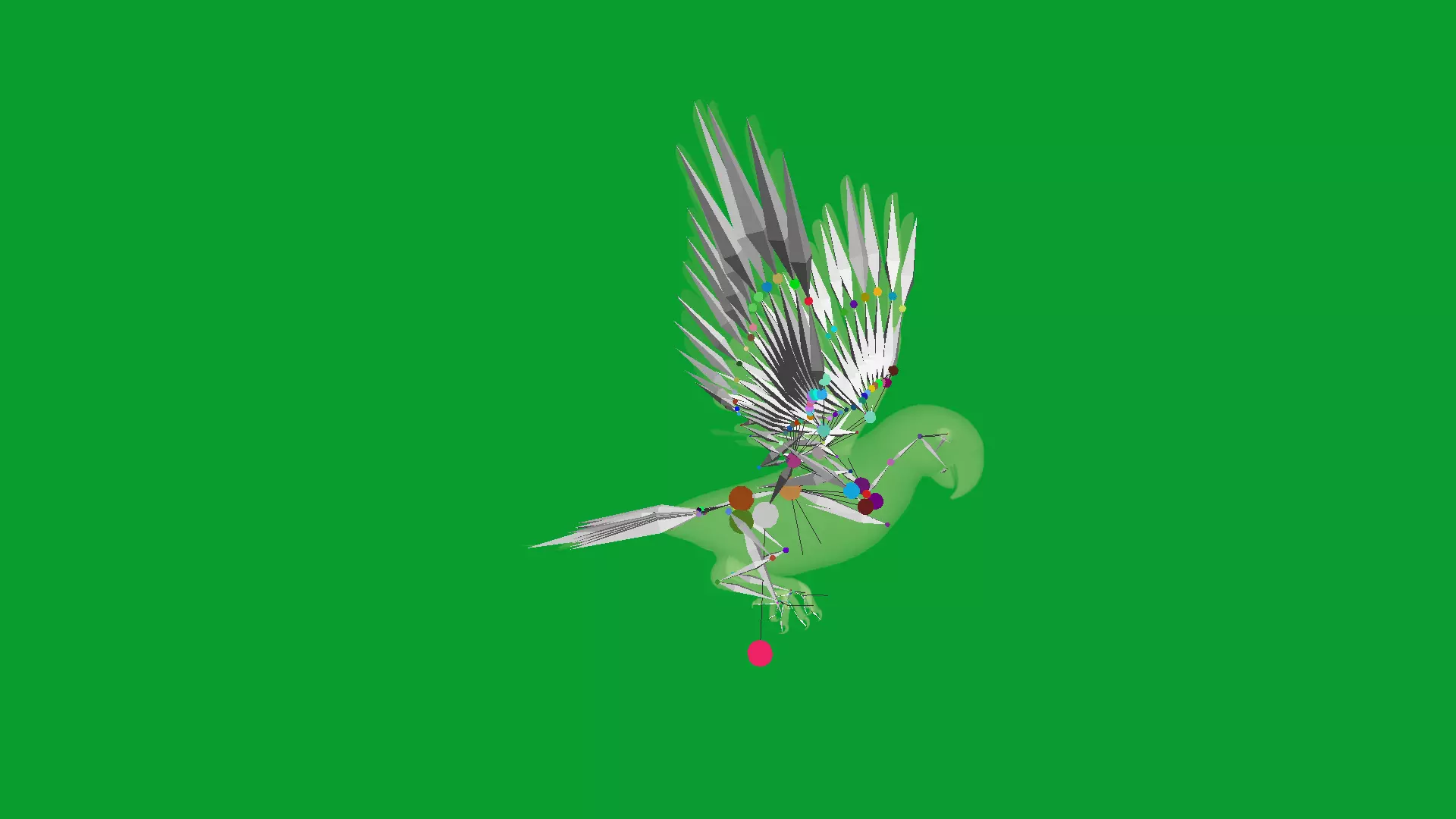 Alexandrine Parakeet Bird Low-poly 3D model_8