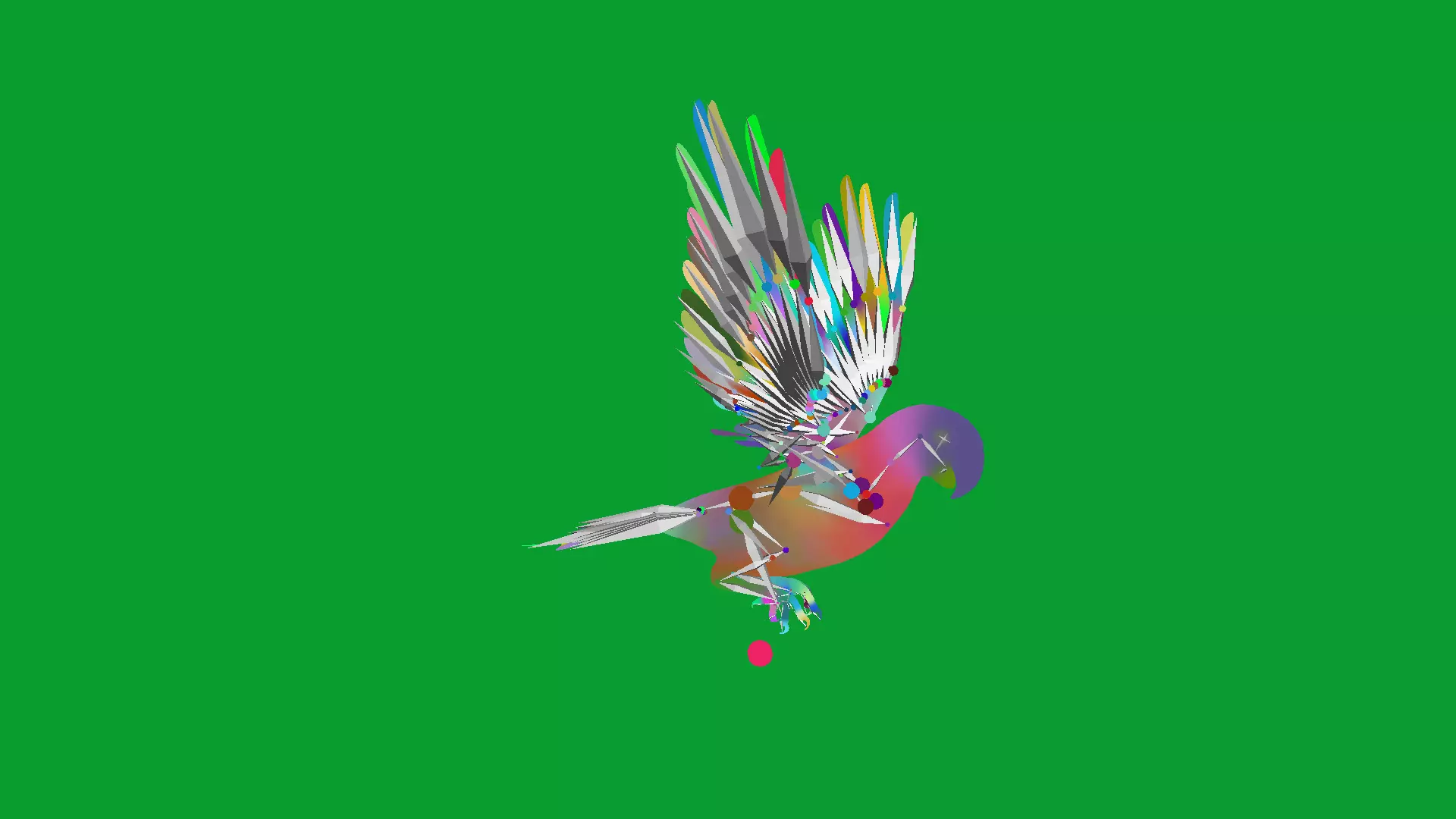 Alexandrine Parakeet Bird Low-poly 3D model_7