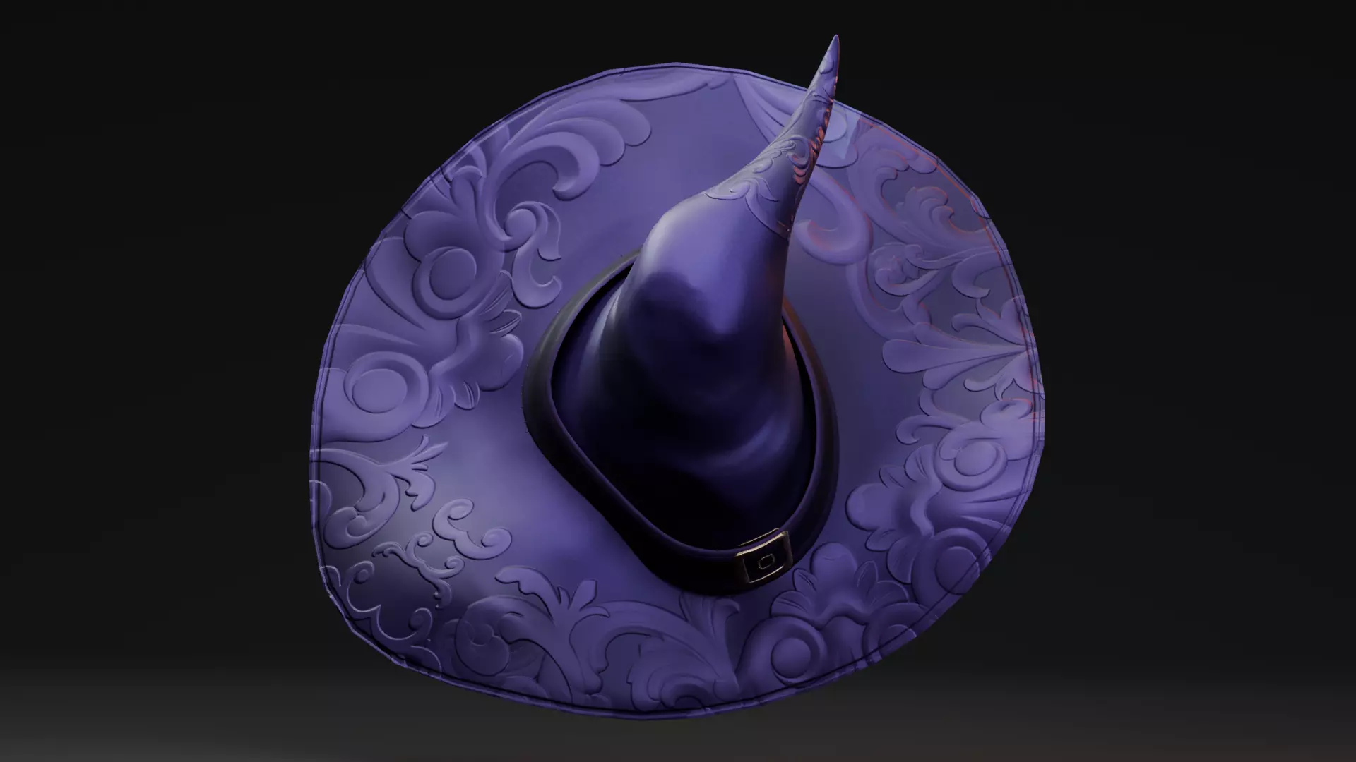 Stylized Halloween Props - Witch Hat Low-poly 3D model_3