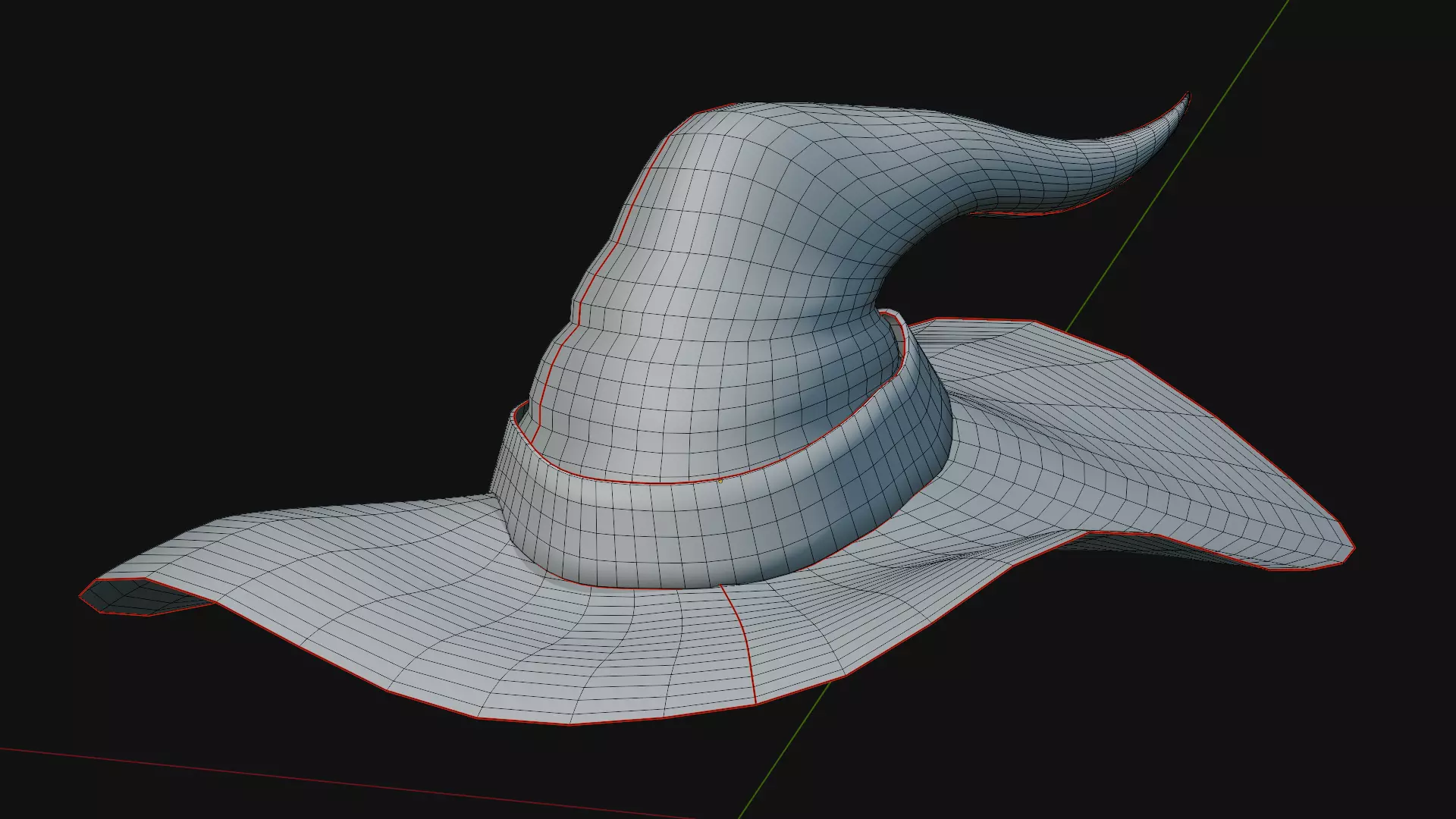 Stylized Halloween Props - Witch Hat Low-poly 3D model_7