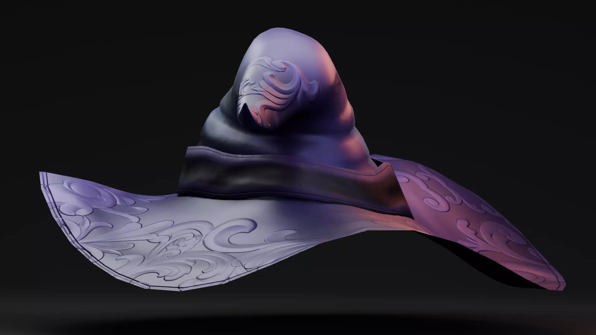 Stylized Halloween Props - Witch Hat Low-poly 3D model_4