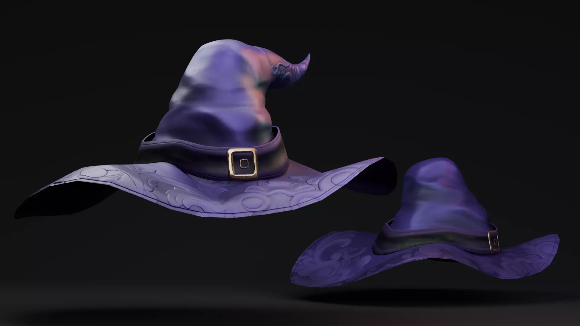 Stylized Halloween Props - Witch Hat Low-poly 3D model_2
