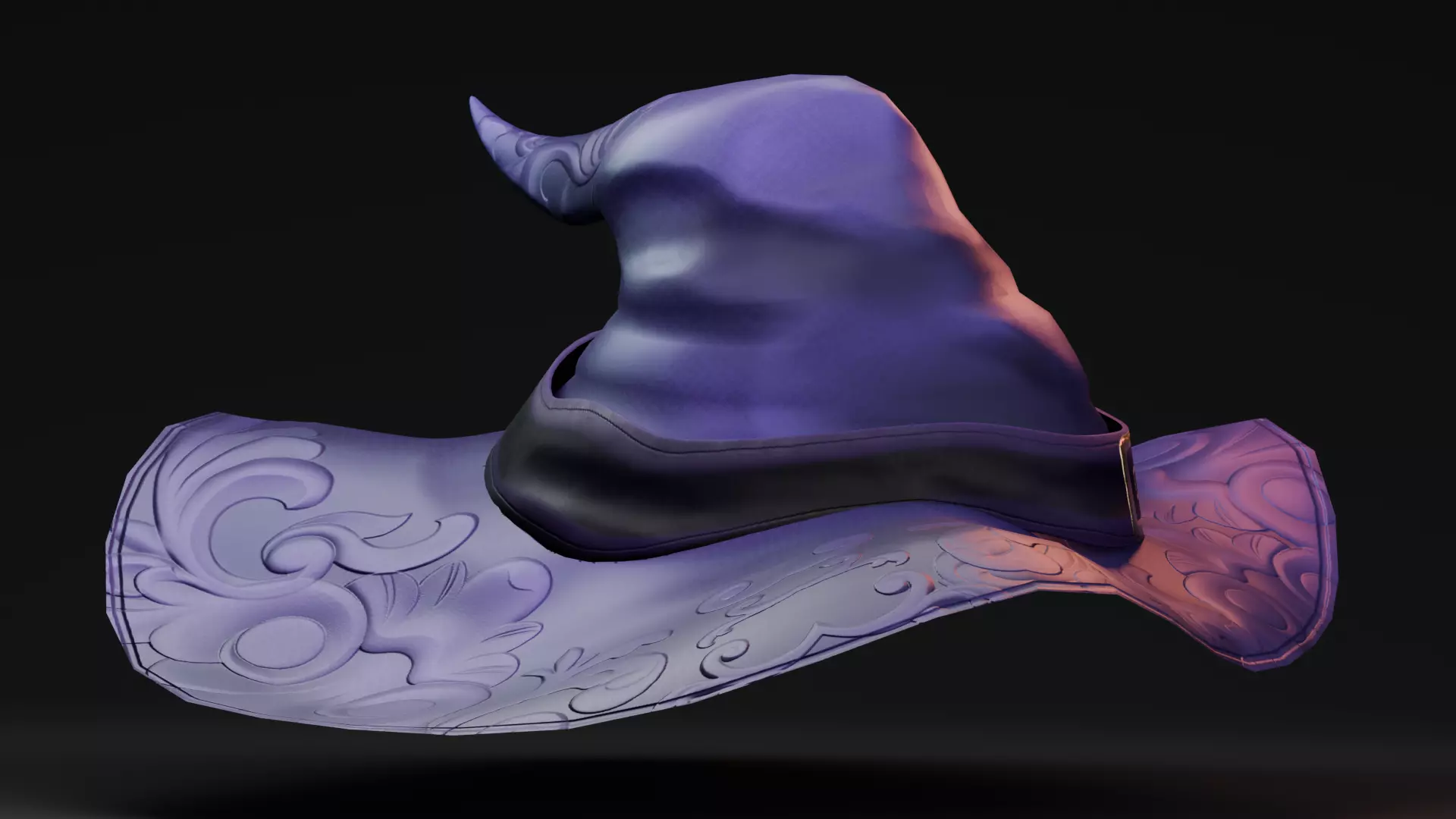 Stylized Halloween Props - Witch Hat Low-poly 3D model_1