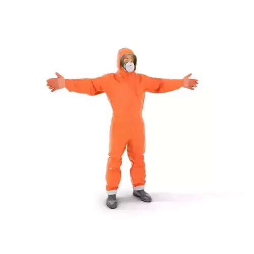 Orange Hazmat Suit model pack Low-poly 3D model