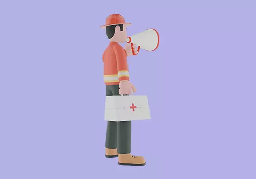 Stylized 3D Male Firefighter Character - First Aid and Megaphone 3D model_5