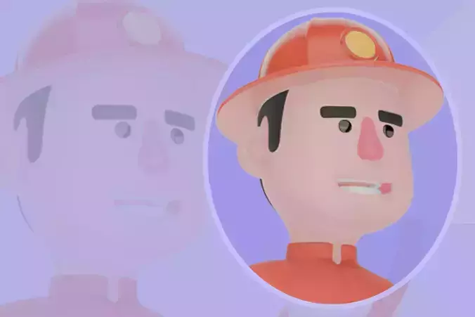 Stylized 3D Male Firefighter Character - First Aid and Megaphone 3D model Stylized 3D Male Firefighter Character - First Aid and Megaphone 3D model