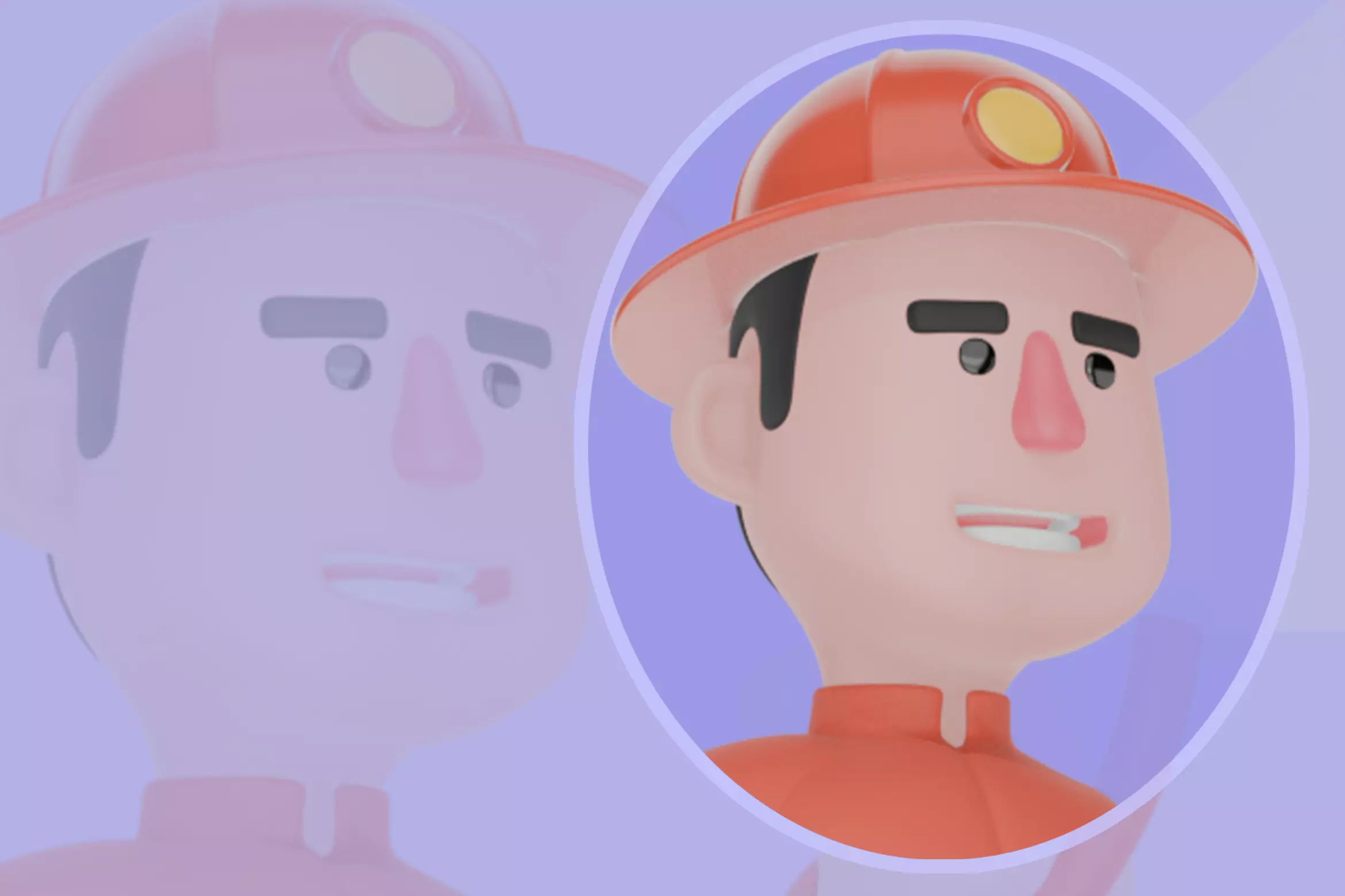 Stylized 3D Male Firefighter Character - First Aid and Megaphone 3D model_0