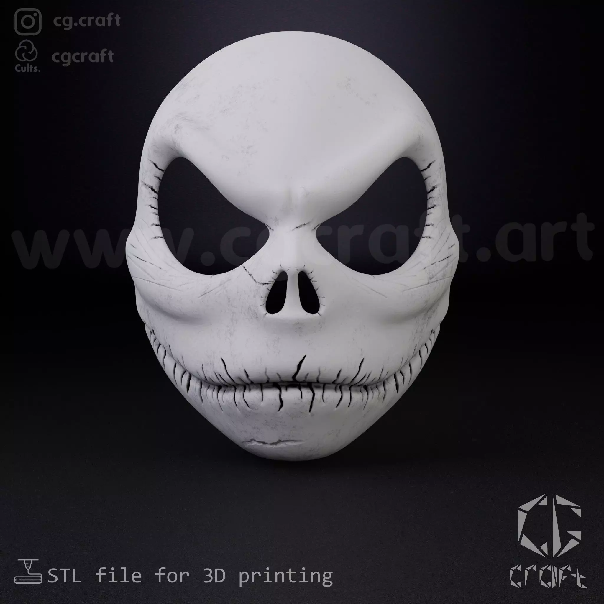  Jack Skellington mask 3D print model_0