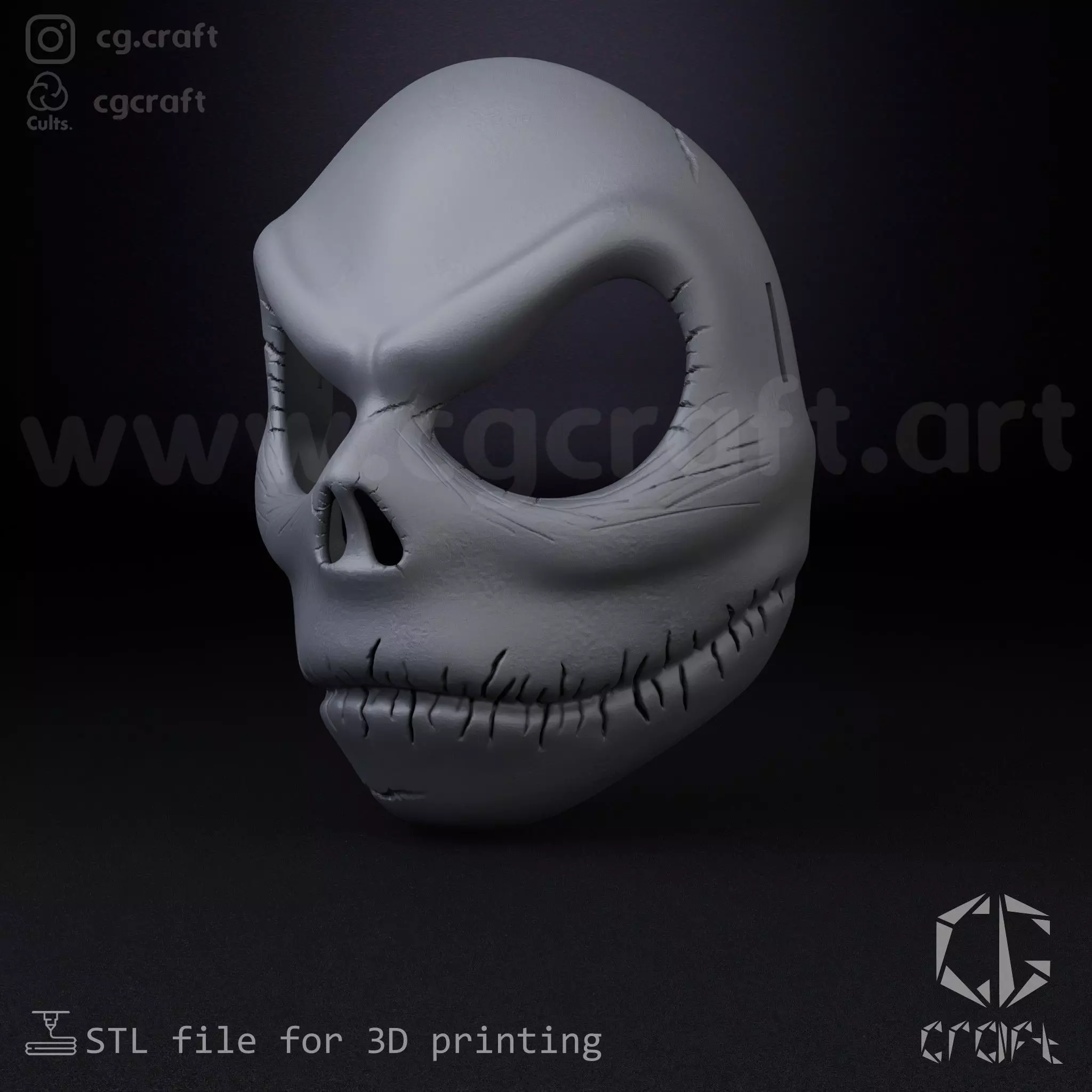  Jack Skellington mask 3D print model_2