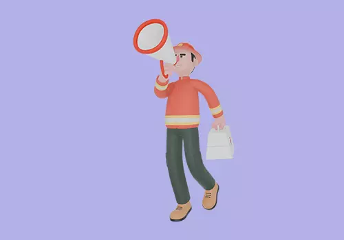 Stylized 3D Male Firefighter Character - Megaphone and First Aid 3D model_2