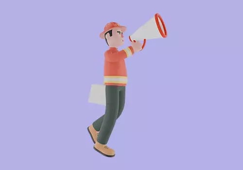 Stylized 3D Male Firefighter Character - Megaphone and First Aid 3D model_5