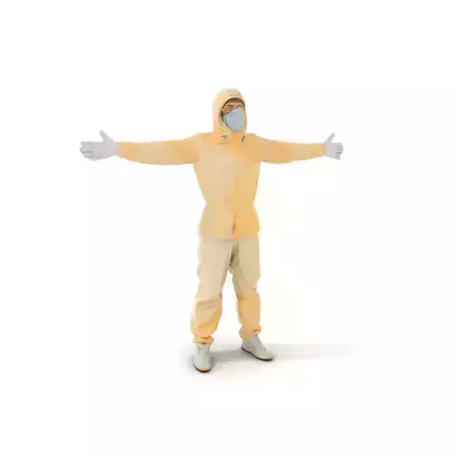 Beige Hazmat Suit model pack Low-poly 3D model