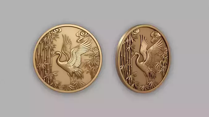 Crane Bamboo Medallion