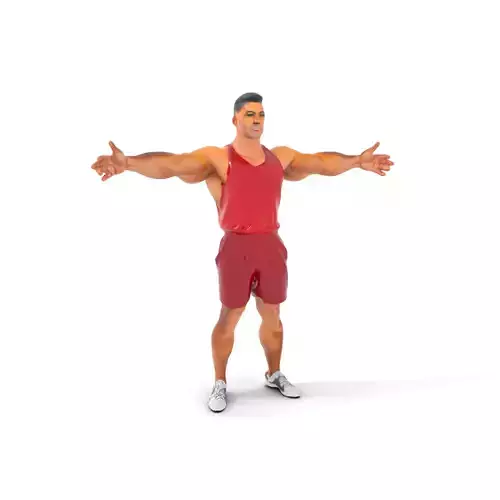 Athletic Figure TPose model pack Low-poly 3D model
