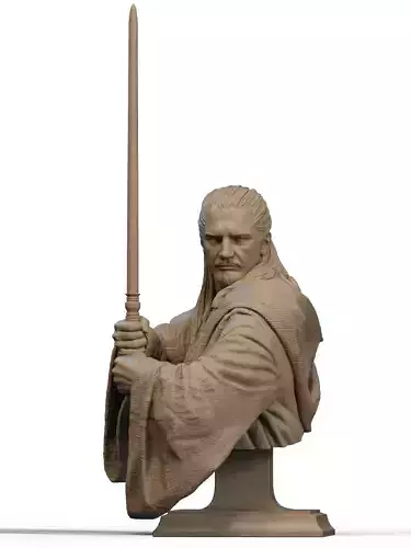 Qui-Gon Jinn Bust 3D Print
