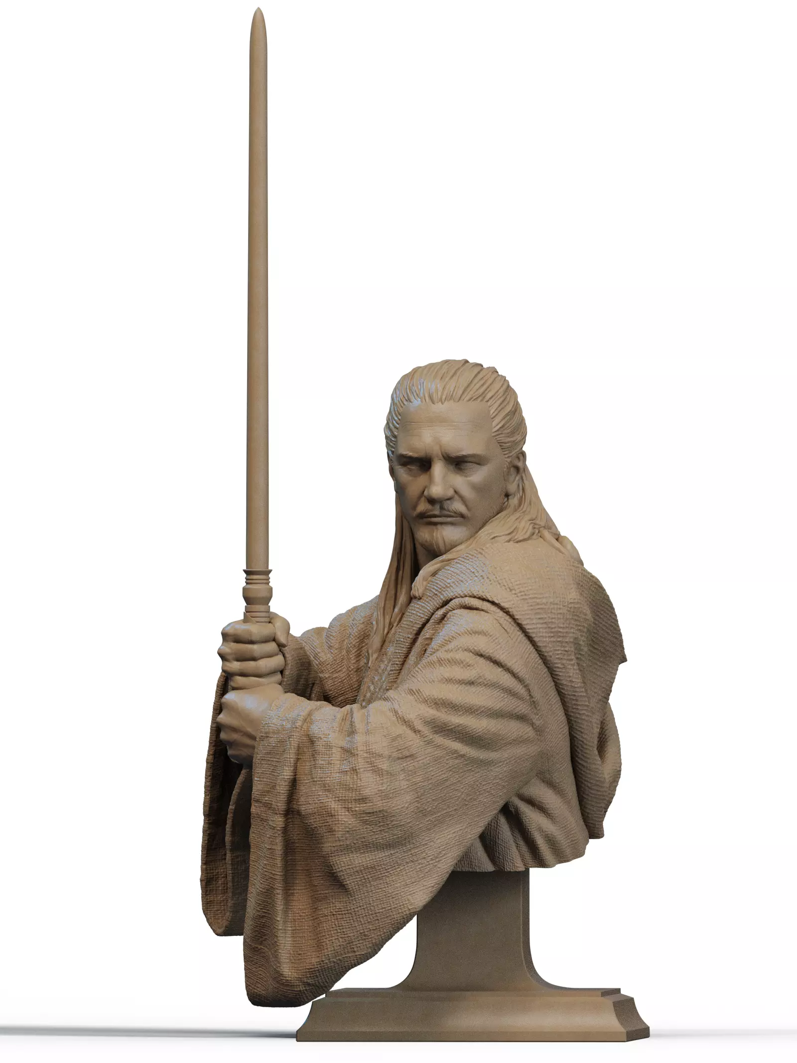 Qui-Gon Jinn Bust 3D Print 3D print model