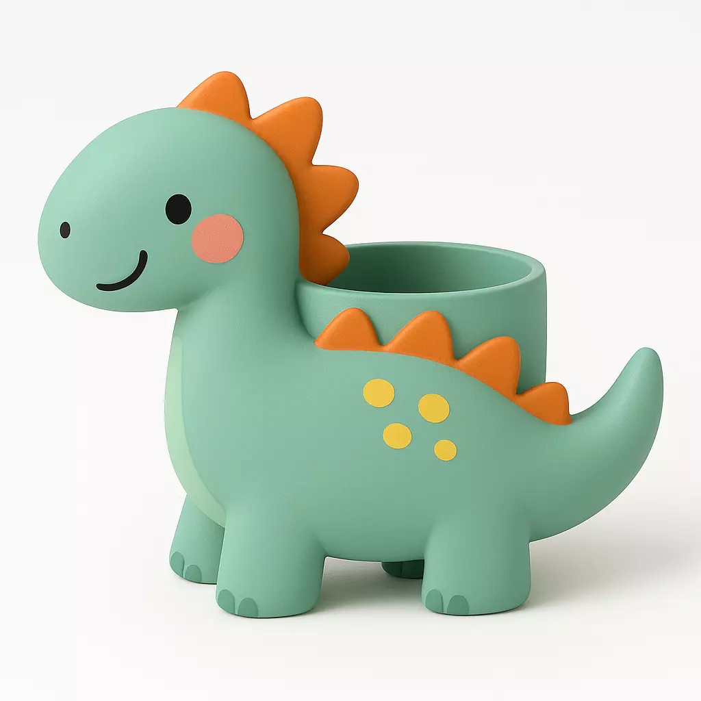 Dino Pencil Holder The guardian of your desk 3D print model_0