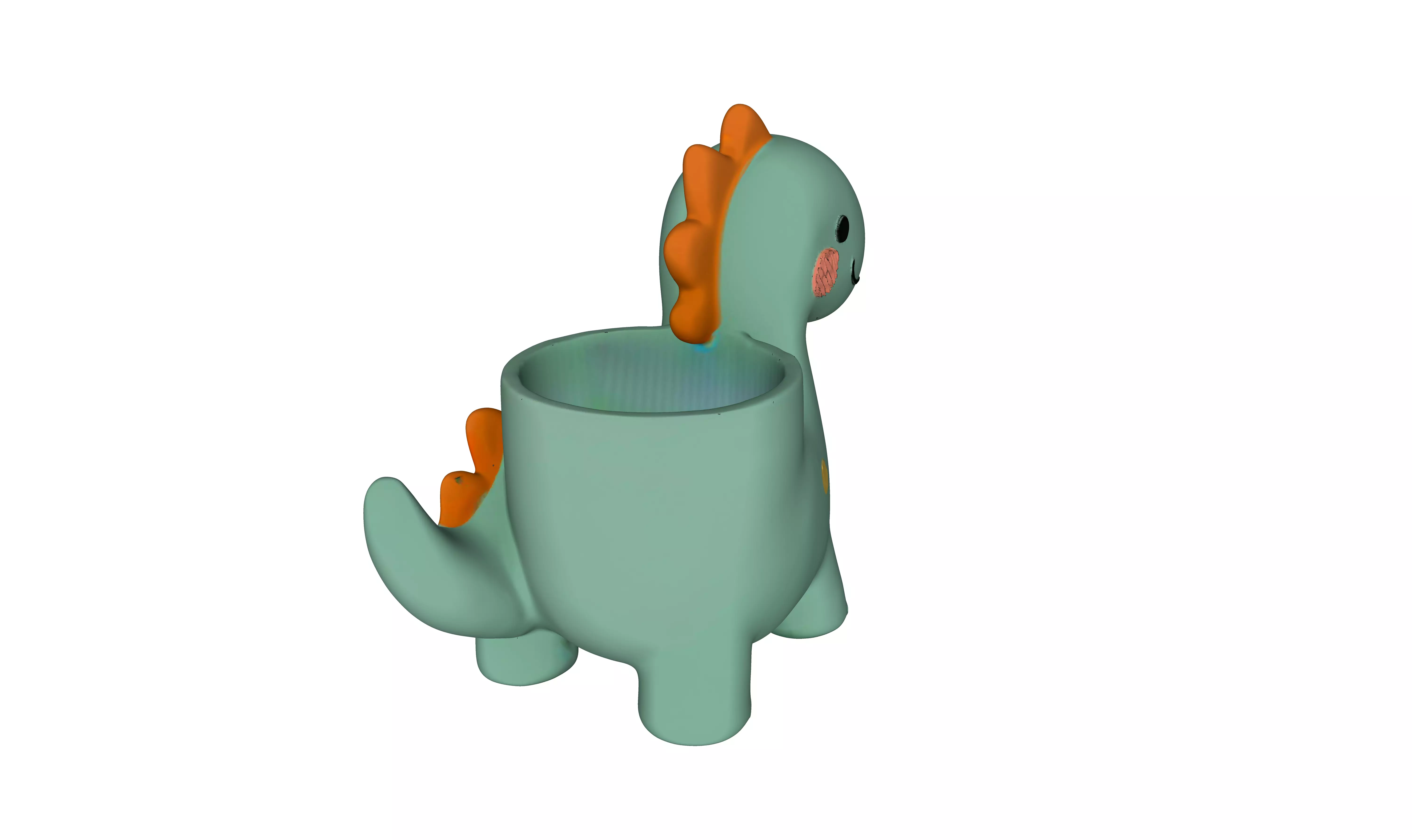 Dino Pencil Holder The guardian of your desk 3D print model_4