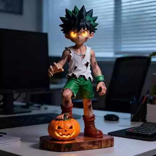 Gon Freecss Halloween Statue with Jackolantern