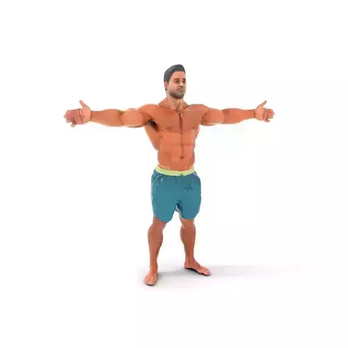 Athletic Male Character model pack Low-poly 3D model