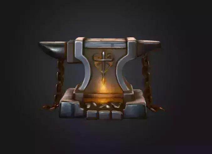 Crimson Forge Binding Altar Low-poly 3D model