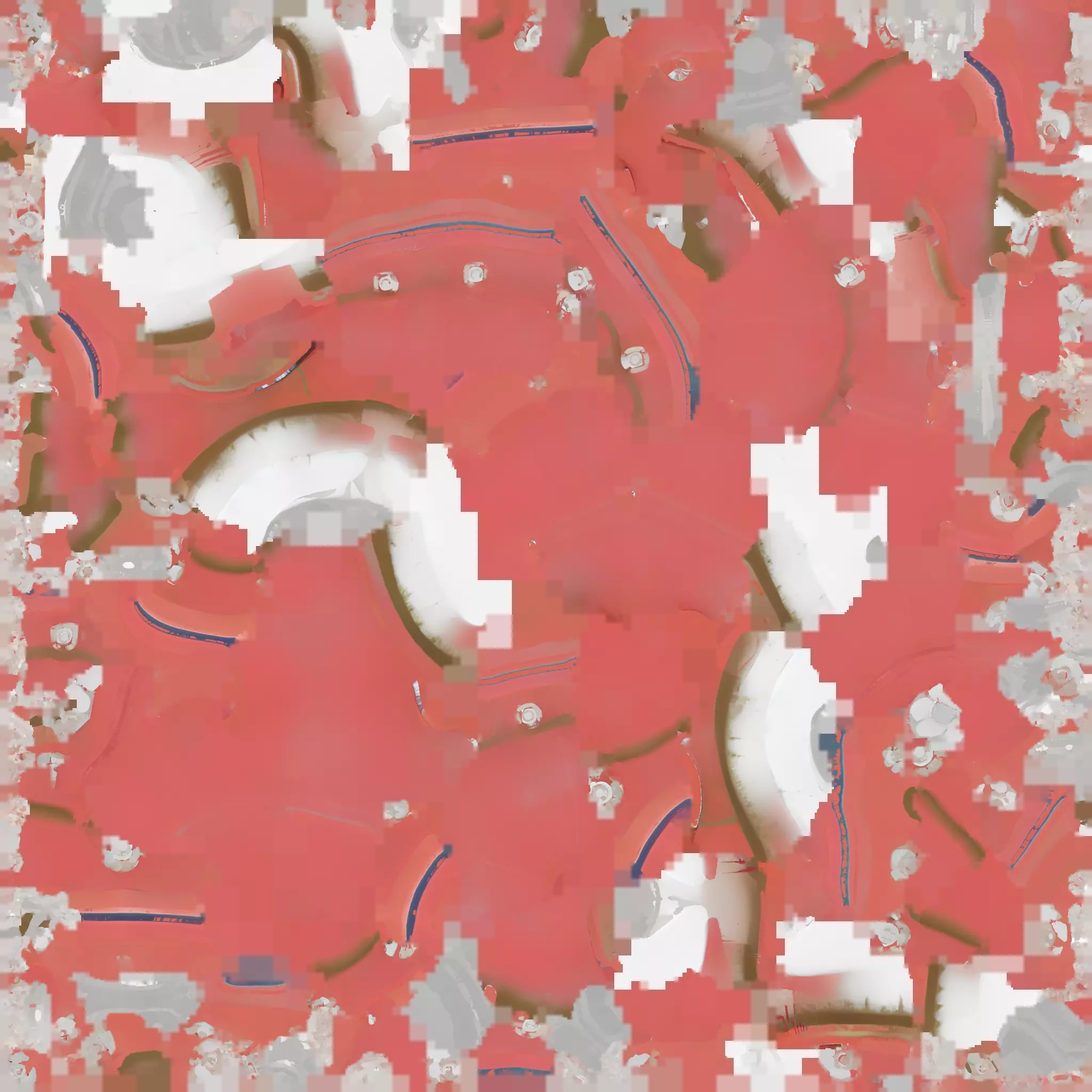 Red fire hydrant with caps 3D model_42