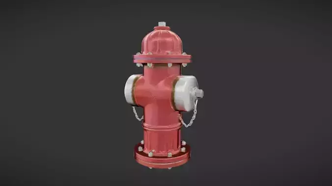 Red fire hydrant with caps